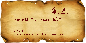 Hegedűs Leonidász névjegykártya